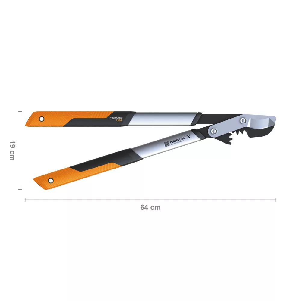 FISKARS PowerGearX fém fogaskerekes ágvágó, horgos pengével (M) LX94 - Image 2