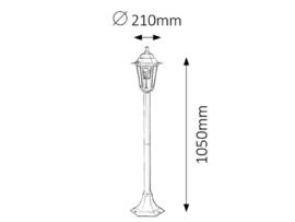 Rábalux Velence kültéri álló lámpa antik arany 105 cm