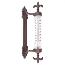 Esschert Design Falra rögzíthető öntöttvas hőmérő 30 cm