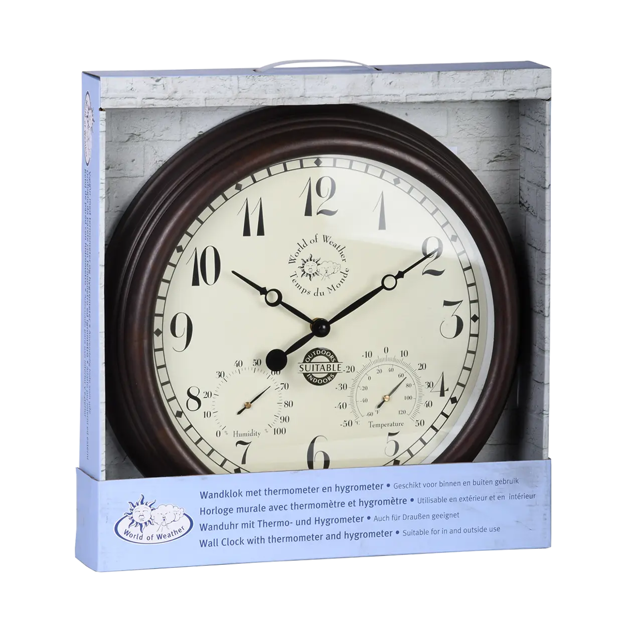 Esschert Design Óra hőmérővel és páratartalom mérővel 38 cm - Image 2