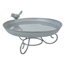 Esschert Design Fém madáritató lábakon szürke 22 cm