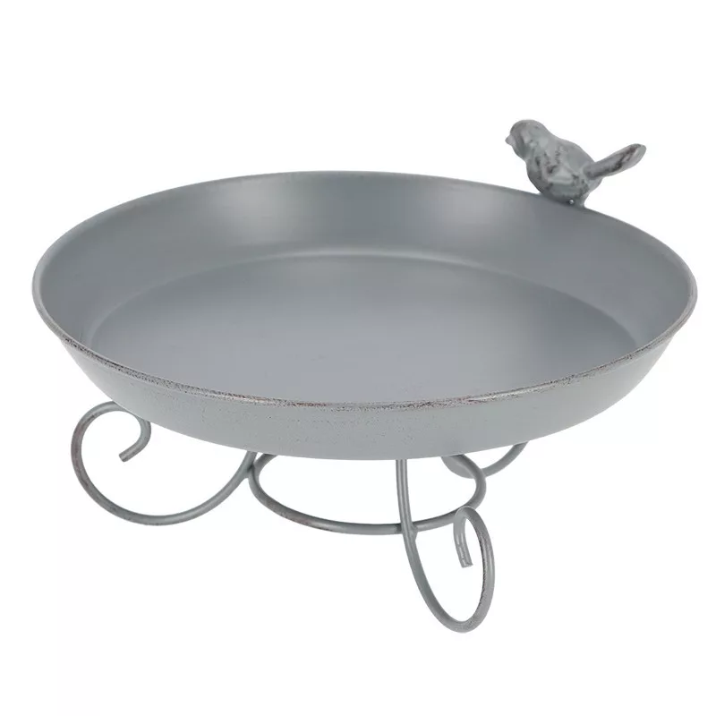 Esschert Design Fém madáritató lábakon szürke 22 cm - Image 3