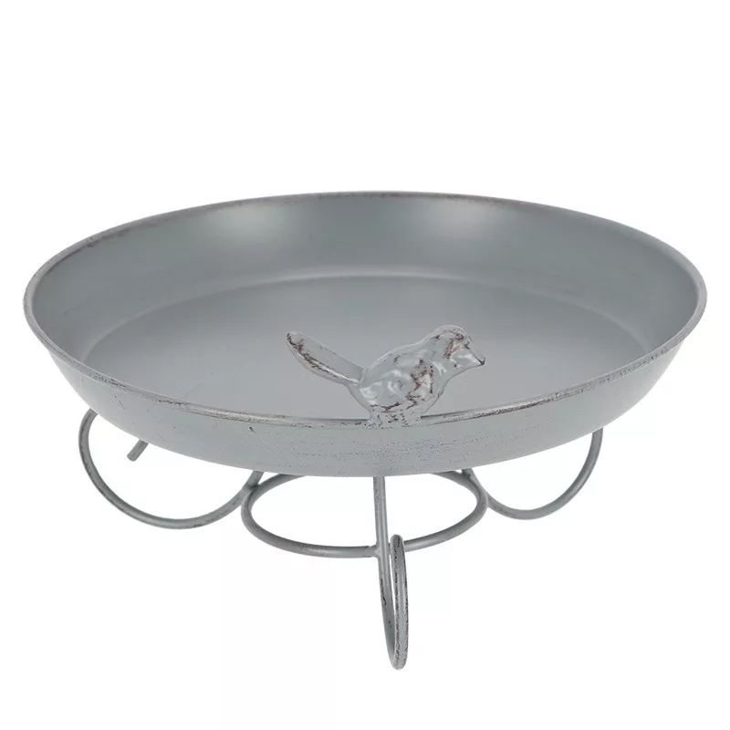 Esschert Design Fém madáritató lábakon szürke 22 cm - Image 4